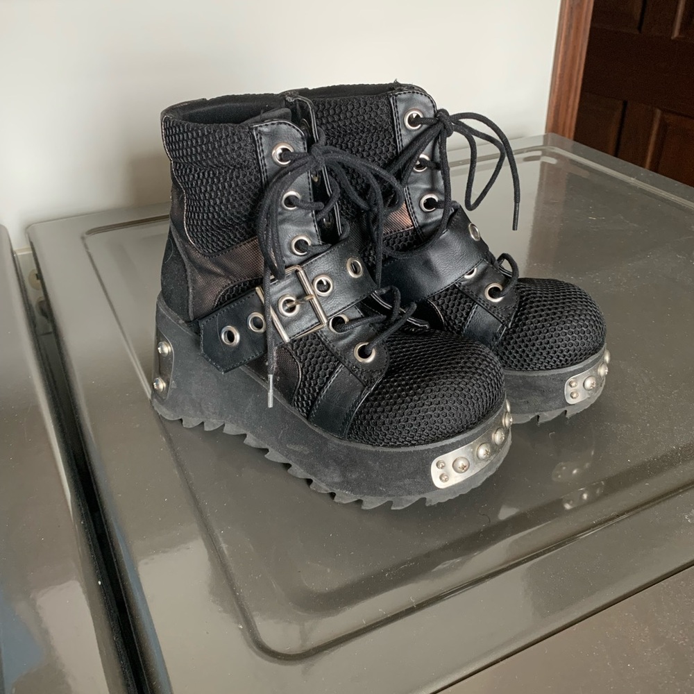 Demonia platform lace up boots